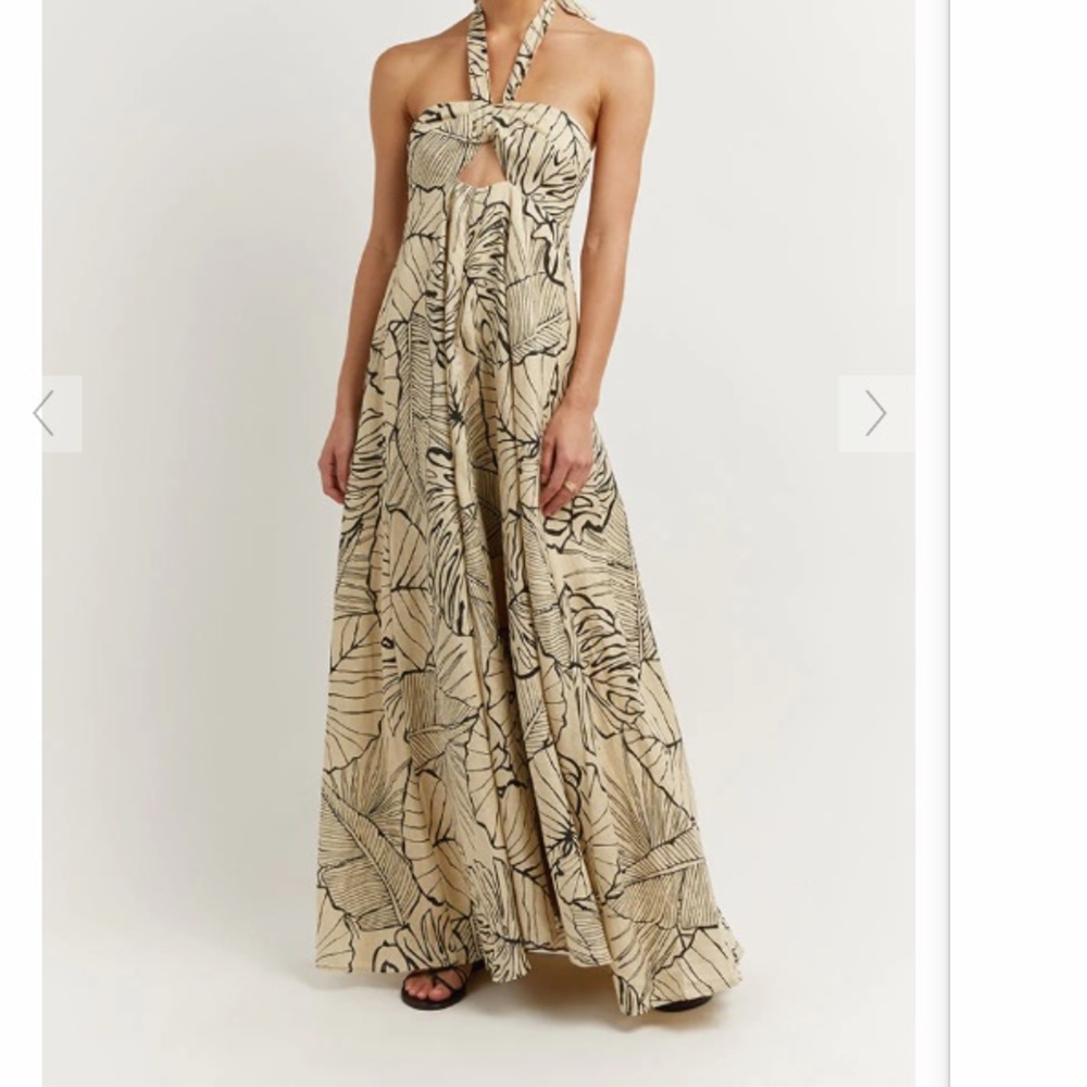 MALTA BLACK LINEN KNOT MIDI DRESS